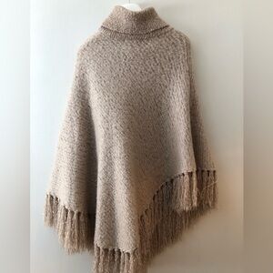 Betsey Johnson Tan Fringed Poncho